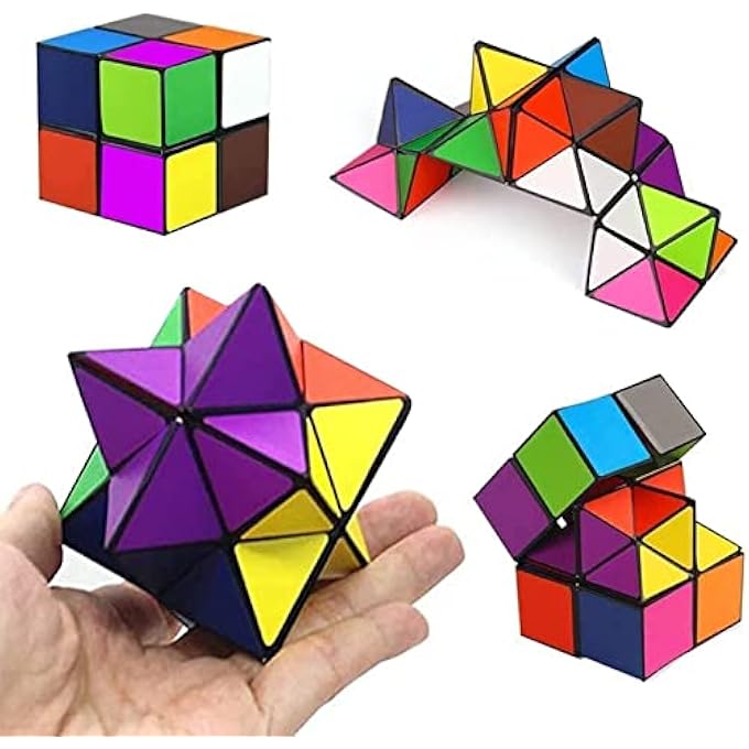 MAGIC STAR CUBE 2-IN-1, INFINITY CUBE & TRANSFORMING GEOMETRIC PUZZLE, 3D ASSEMBLY FIDGET TOY FOR STRESS RELIEF, ANXIETY, & FUN, PERFECT FOR KIDS & ADULTS - Image 1